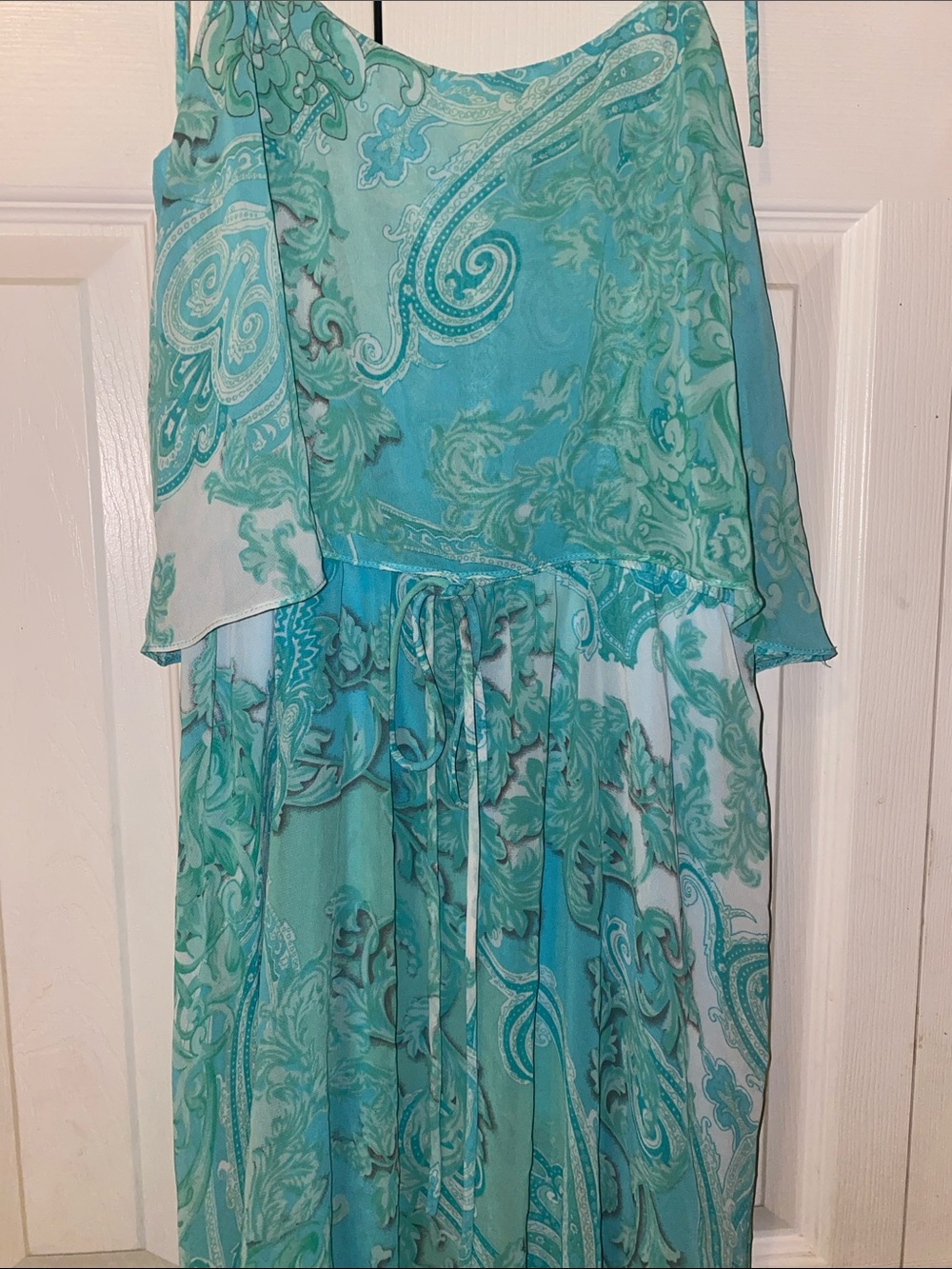 Boston Proper Teal Paisley High Low Dress
